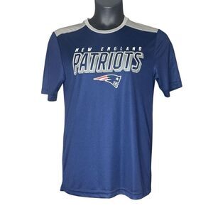 NFL Team Apparel Men's Navy New England Patriots Graphic Jersey Tee Medium